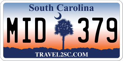 SC license plate MID379