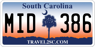 SC license plate MID386