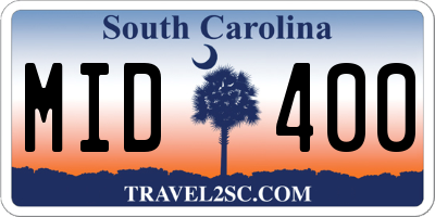 SC license plate MID400