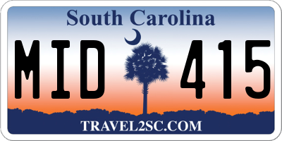 SC license plate MID415