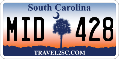 SC license plate MID428