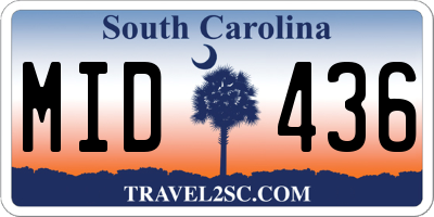 SC license plate MID436