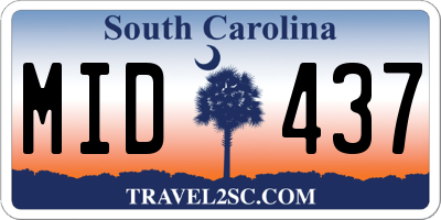 SC license plate MID437