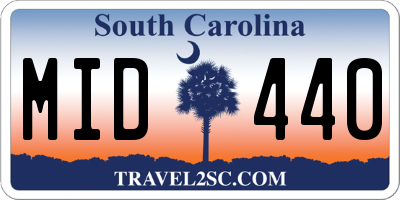 SC license plate MID440