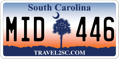 SC license plate MID446