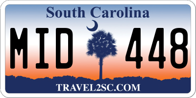 SC license plate MID448