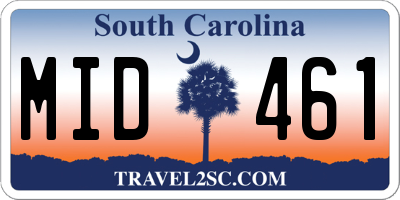 SC license plate MID461