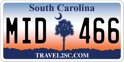 SC license plate MID466