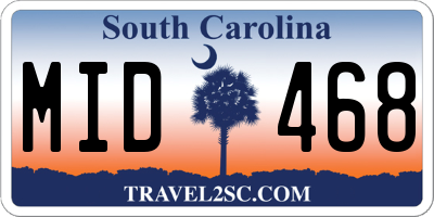 SC license plate MID468