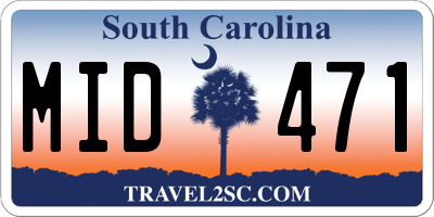 SC license plate MID471