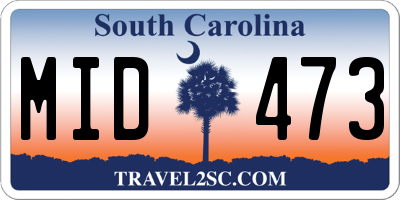 SC license plate MID473