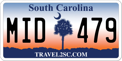 SC license plate MID479