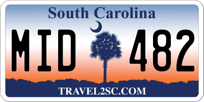 SC license plate MID482