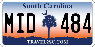 SC license plate MID484