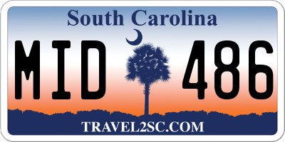 SC license plate MID486