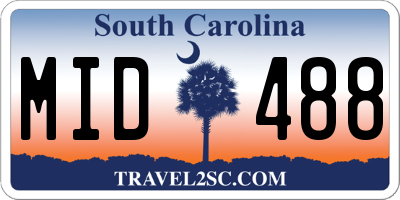 SC license plate MID488