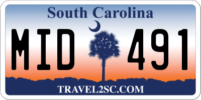 SC license plate MID491