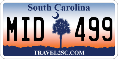 SC license plate MID499