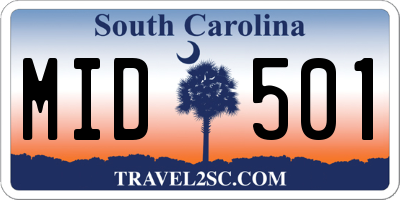 SC license plate MID501