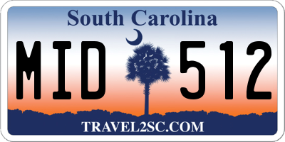 SC license plate MID512