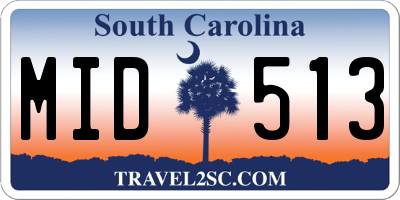 SC license plate MID513
