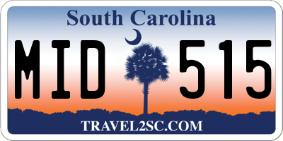 SC license plate MID515