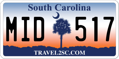 SC license plate MID517
