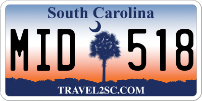 SC license plate MID518