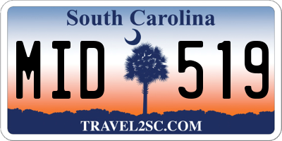 SC license plate MID519