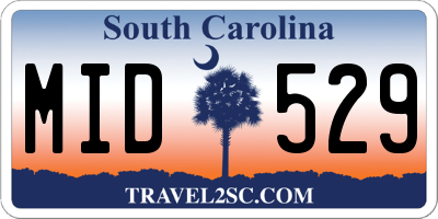 SC license plate MID529