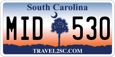 SC license plate MID530