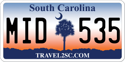 SC license plate MID535