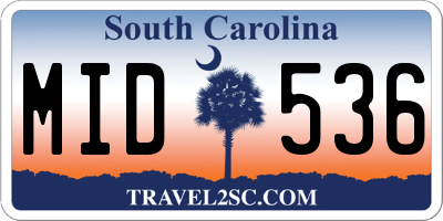 SC license plate MID536
