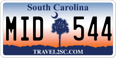 SC license plate MID544
