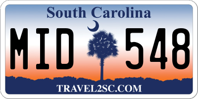 SC license plate MID548
