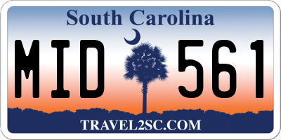 SC license plate MID561