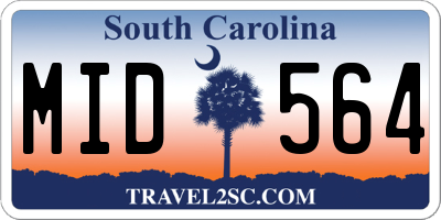 SC license plate MID564
