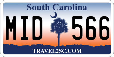 SC license plate MID566