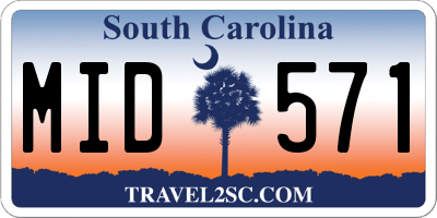 SC license plate MID571