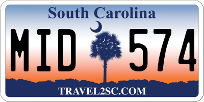 SC license plate MID574