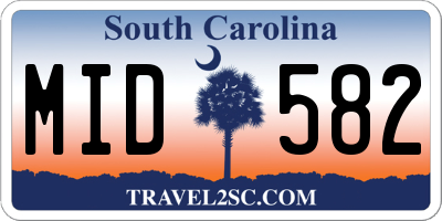SC license plate MID582