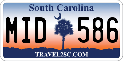 SC license plate MID586