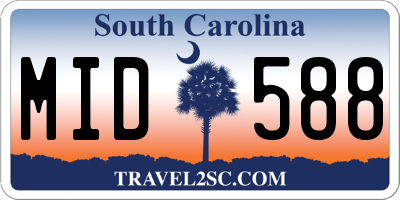 SC license plate MID588