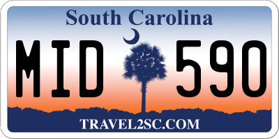 SC license plate MID590