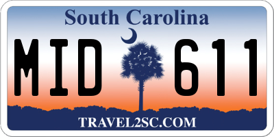 SC license plate MID611