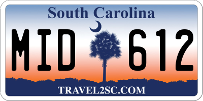 SC license plate MID612