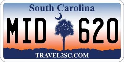 SC license plate MID620