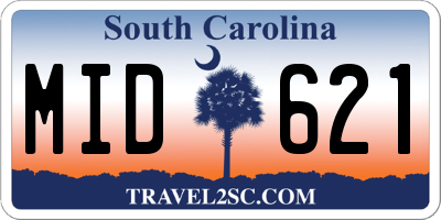SC license plate MID621