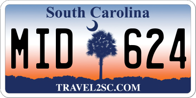 SC license plate MID624