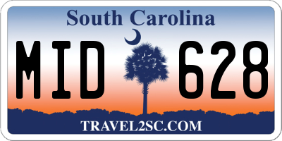 SC license plate MID628